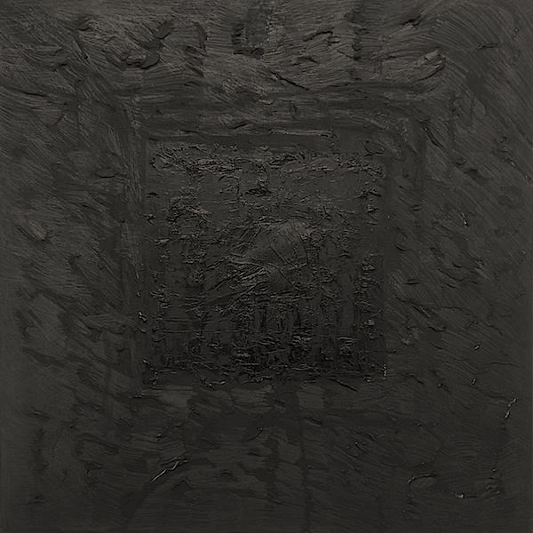 Jochen P. Heite: Komposition, o.T. [#7], 2014/15, 
pigment sieved, graphite, oil pastel, oil on canvas, 100 x 100 cm

